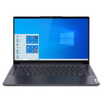Laptop Yoga 7 14ACN6 Ryzen 5 5600U 14inch FHD 8GB LPDDR4x SSD 512GB AMD Radeon Graphics WLAN+BT Windows 11 Home Slate Grey, Lenovo