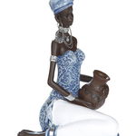 Figurina African Azur, rasina, albastru maro, 14x8,5x19 cm, GILDE