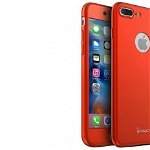 Husa iPaky 360 + folie sticla iPhone 7 Plus, Red, SMART CONCEPT MOBIL SRL