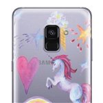 Protectie Spate Lemontti Art Unicorn LMSAA818UN pentru Samsung Galaxy A8 2018 (Multicolor)