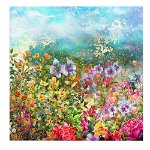 Tablou acuarela peisaj flori primavara, multicolor 1369 - Material produs:: Poster pe hartie FARA RAMA, Dimensiunea:: 100x100 cm, 