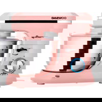 Mixer cu bol Daewoo DHM150P 1600 W 10 viteze capacitate bol 4.5l tel carlig framantare palete amestecare Roz