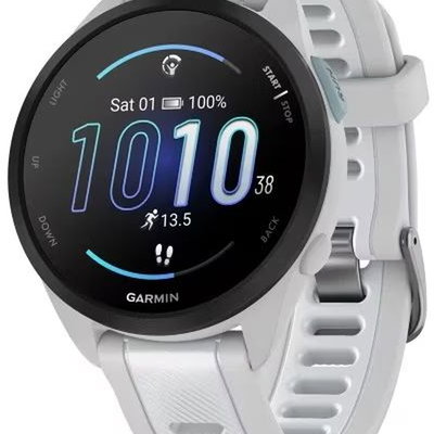 Smartwatch GARMIN Forerunner 165 Music, 43mm, Wi-Fi, GPS, Android/iOS, silicon, Mist Grey/Whitestone