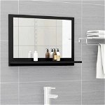 Oglindă de baie, negru, 60 x 10,5 x 37 cm, PAL, Casa Practica