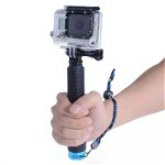 Selfie stick telescopic, din aluminiu, rezistent la apa, pentru camere de actiune, 