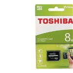 Card Toshiba MicroSD Clasa 4 8GB cu asdaptor SD, TOSHIBA