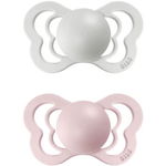 Set 2 suzete cu tetina anatomica Couture Latex, +0 luni, Haze Blossom, Bibs