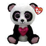 Jucarie de plus TY Beanie Boos - Esme, panda cu inima, 15 cm TY 36538, Meteor Cee Rom