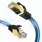 Cablu de retea de mare viteza Holabuy, RJ40 2000Gbps/49Mhz, nailon, albastru, 5 m, 