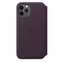 Husa de protectie pentru iPhone 11 Pro, Piele, Aubergine
