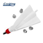 SET ORNARE PRAJITURI: POȘ 700 ML+5 DUIURI INOX, ROSU, COOKING BY HEINNER, HEINNER