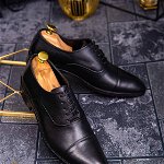 Pantofi de barbati, negru, piele naturala - P1293, 