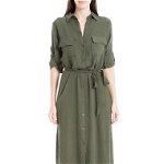 Imbracaminte Femei MAXSTUDIO Tab Sleeve Button Down Midi Dress Olive118