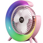 Mini ventilator de birou rotund cu LED RGB , GAVE