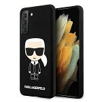 Protectie Spate Karl Lagerfeld Ikonik KLHCS21SSLFKBK pentru Samsung Galaxy S21 (Negru)