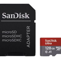 Card de memorie SANDISK Ultra, microSDXC, 128GB, 120MB/s, clasa 10/U1/A1, UHS-I, adaptor