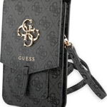 Husa de protectie pentru telefonul mobil, Guess, Piele ecologica, Gri/Negru, Guess