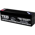 Acumulator AGM VRLA 12V 2.5Ah plumb acid 178x34x60 mm F1 terminal TED Battery Expert Holland