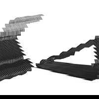 Umerase pantaloni/rochii, 20 bucati, Antiderapant, Metal, Negru, 