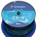 Mediu stocare Verbatim CD-R 700MB 52x spindle 50 buc