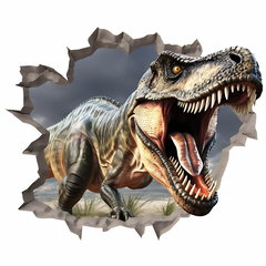 Sticker perete 3D Dinozaur T-Rex realist, Autocolant Textil Premium Repoziționabil, 60x50 cm, Promotionalprint Sticker perete 3D Dinozaur T-Rex realist, Autocolant Textil Premium Repoziționabil, 60x50 cm, Promotionalprint