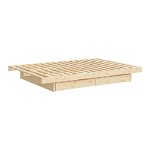 Pat matrimonial din lemn masiv de pin cu spațiu de depozitare 140x200 cm – Karup Design, Karup Design