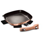 Berlinger Haus BH-1950 Metallic Line Rose Gold Edition Grill pan with detachable handle 28cm with washer BH-1950