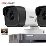 Kit complet supraveghere video Hikvision 2 camere 5MPX(2K+), IR 40M, HDD 500 GB, HIKVISIONKIT