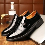 Pantofi in stil business pentru barbati, din piele ecologica, cu toc de 6 cm, cu rezistenta crescuta la purtare, model Oxford, Neer