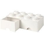 LEGO Cutii depozitare: Cutie depozitare LEGO 2x4 cu sertare, alb, LEGO
