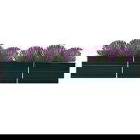 vidaXL Strat înălțat de grădină, verde, 480x80x77 cm, oțel galvanizat, vidaXL