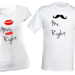 Pachet 2 tricouri pentru cuplu Mrs. Always Right, Zoom Fashion