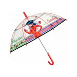 Umbrela Perletti, Lady Bug, automata, rezistenta la vant, transparenta, 45 cm