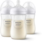 Set de 3 biberoane pentru nou-nascuti, Philips Avent Natural Response, SCY903/03,260 ml, tetina debit 3,1 luna +