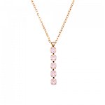 Pandantiv cu lant placat cu Aur roz de 24K, cu cristale Swarovski, Elizabeth | 5425-395395RG, Roxannes - Mariana Jewellery