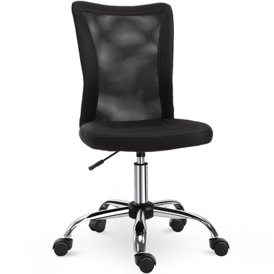 Vinsetto Scaun de Birou Ergonomic Rotativ Fara Cotiere, Inaltime Ajustabila cu 5 Roti Spatar Transpirant, Negru, 43x46x100cm | Aosom Romania, Vinsetto