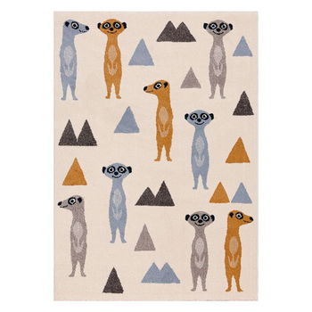 Covor pentru copii antialergic 230x160 cm Funny Meerkat - Yellow Tipi, Yellow Tipi