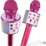Microfon karaoke roz cu difuzor