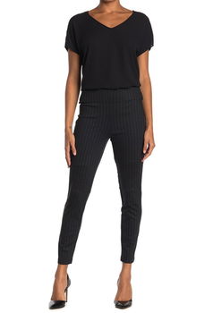 Imbracaminte Femei Max Studio Pinstripe High Waisted Ankle Crop Leggings BKCH1020