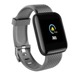 Ceas smartwatch techstar® d13 gri, bluetooth 4.0, compatibil android & ios, unisex, rezistent la apa,