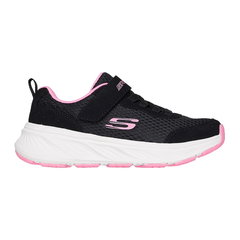 Skechers, Pantofi sport Edgeride cu velcro si insertii de plasa, Negru, Roz pastel, Alb optic, 28.5 EU