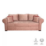 Canapea SEUL extensibila, 3 locuri, cu arcuri si lada depozitare, roz pal, 250x105x100 cm, Exclusive