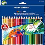 Creioane colorate Staedtler 24 culori / set cu radiera ST14450NC24