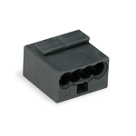 MICRO PUSH WIRE® connector for junction boxes; for solid conductors; 0.8 mm Ø; 4-conductor; dark gray housing; light gray cover; Surrounding air temperature: max 60°C; 0,80 mm²; dark gray, Wago