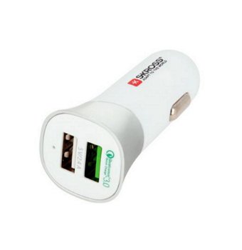 Incarcator auto Skross, 2 x USB, Quick Charge 3.0, alb