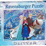 Puzzle Disney Frozen zăpadă glittery 100 de elemente (13610), Ravensburger