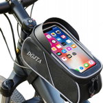 Geanta/suport telefon pentru bicicleta Dgjta, piele PU, negru, 22,4 x 8,9 x 11,4 cm, 
