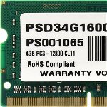 Memorie Patriot 4GB SODIMM, DDR3, 1600MHz, CL11, 1.5V, Patriot