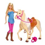 Barbie set papusa cu cal, Mattel