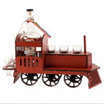 Suport macheta locomotiva pentru sticla vin sau tuica si 6 pahare, la doar 160 RON in loc de 220 RON, Zukka
